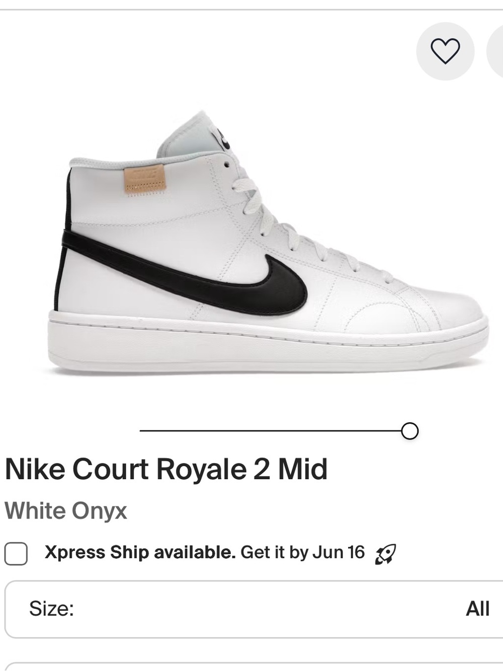 Nike Court Royale 2 Mid "White/Black"